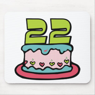 Mousepad Bolo de aniversário de 22 anos
