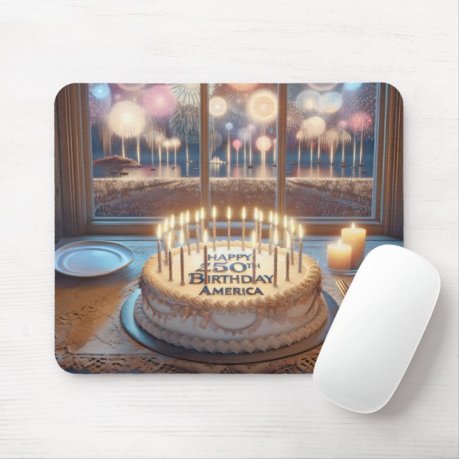 Mousepad Bolo de Aniversário de 250 anos da América (Com mouse)