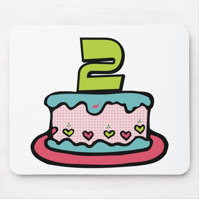 Mousepad Bolo de Aniversário de 2 Anos (Frente)