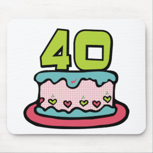 Mousepad Bolo de aniversário de 40 anos