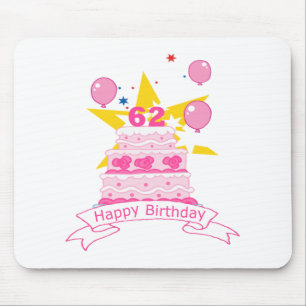 Mousepad Bolo de aniversário de 62 anos