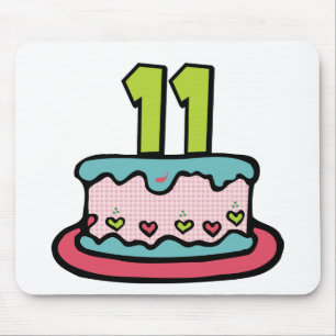 Mousepad Bolo de aniversário do adolescente de 11 anos
