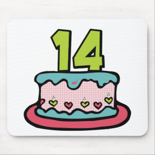 Mousepad Bolo de aniversário do adolescente de 14 anos