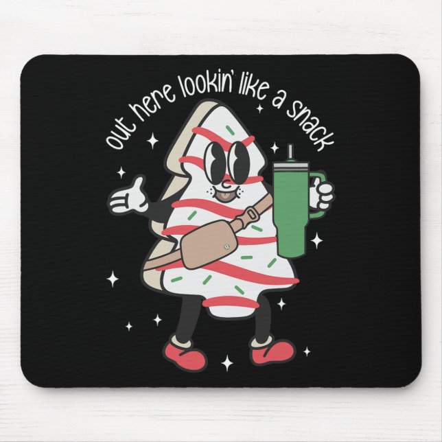Mousepad Bolo De Árvore De Natal Boojee Aqui Parece Um (Frente)