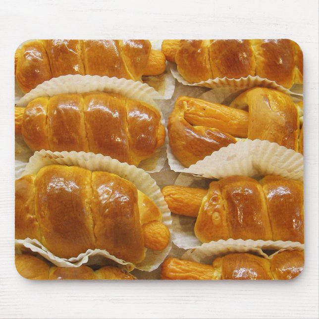 Mousepad Bolo de Cachorro Quente... Comida do deserto asiát (Frente)