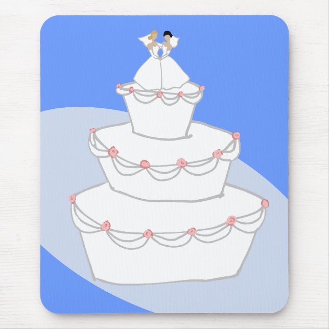 Mousepad Bolo de Casamento Duas Brides (Frente)