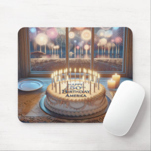 Mousepad Bolo Feliz de Aniversário dos Estados Unidos