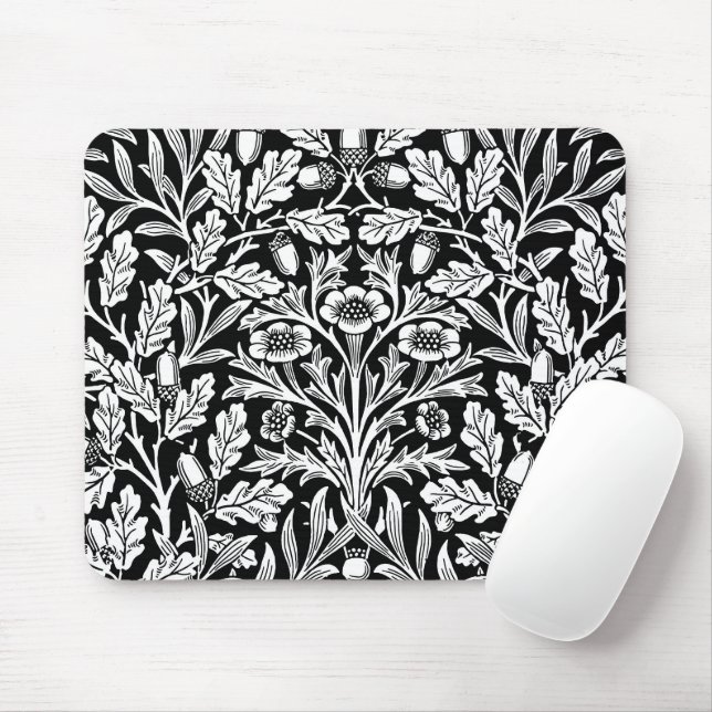 Mousepad Bolotas de Espelho e Oak deixa preto e branco (Com mouse)