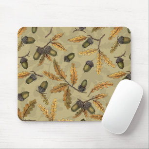 Mousepad Bolotas e folhas de carvalho em névoa
