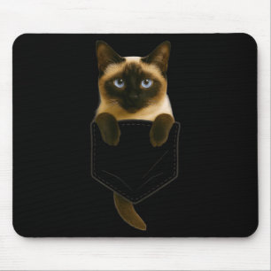 Mousepad Bolsa de Gato Siamesa Divertida Mãe de Gato Pai de