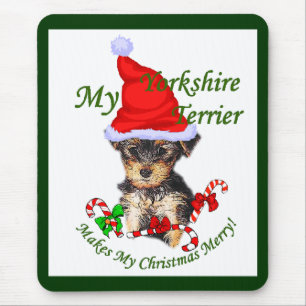 Mousepad Bolsas de Natal de Yorkshire Terrier