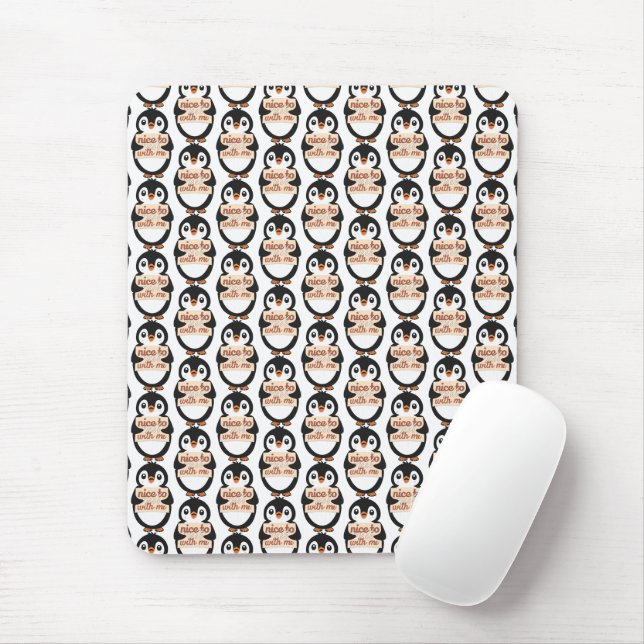 Mousepad Bom conhecer comigo - Pinguim Assinatura (Com mouse)