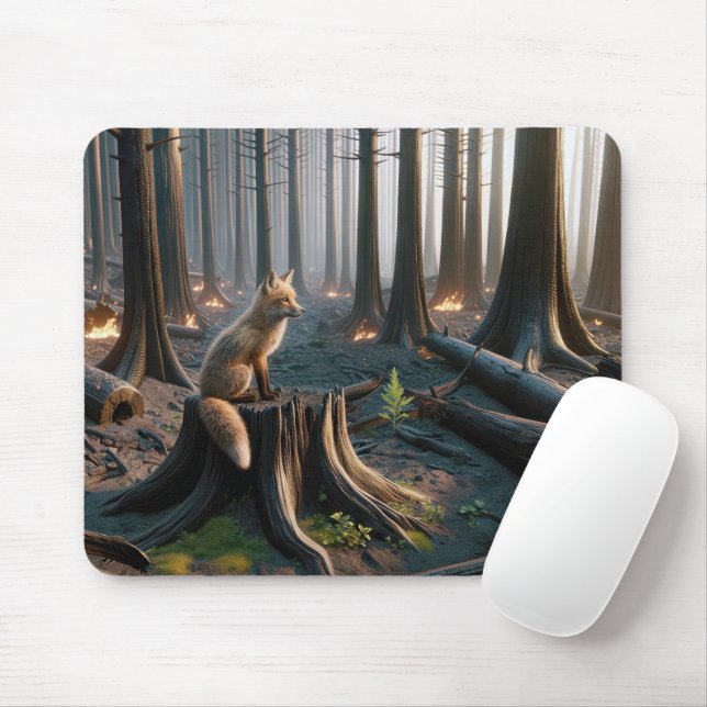 Mousepad Bomba De Árvore Com Raposa (Com mouse)