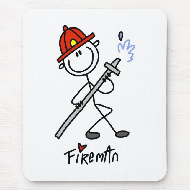 Mousepad Bombeiro em forma de palito (Frente)