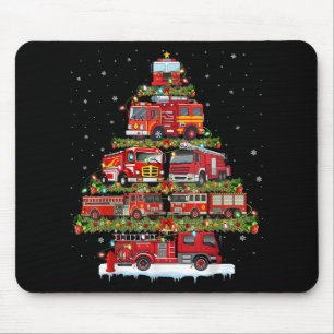 Mousepad Bombeiro Luz Bombeiro Caminhão de Fogo Natal
