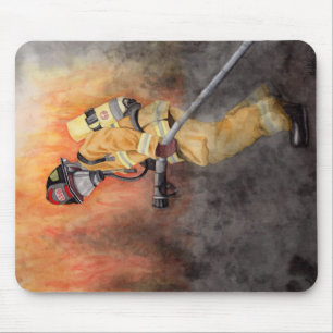 Mousepad Bombeiro original da aguarela do tapete do rato do