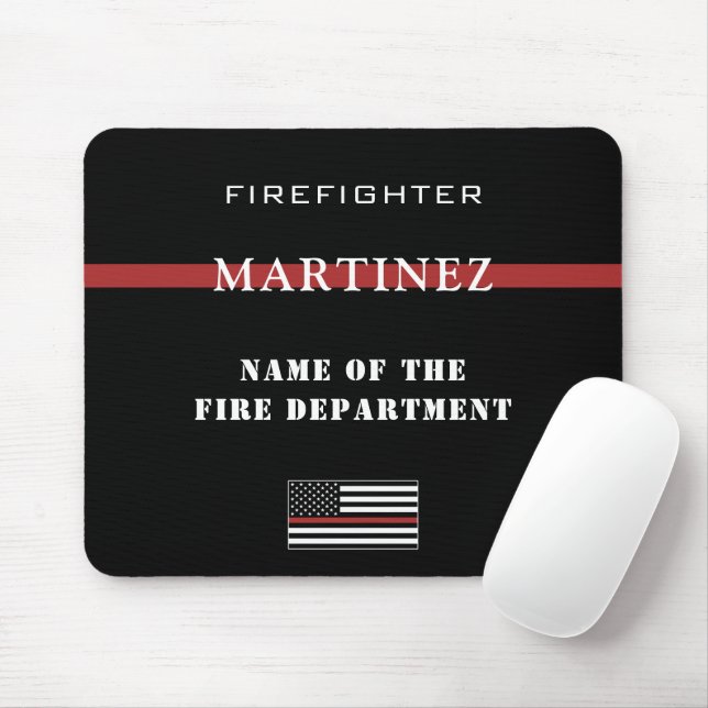 Mousepad Bombeiro Personalizado - Thin Red Fire (Com mouse)