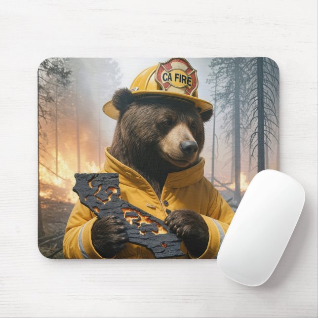 Mousepad Bombeiro Urso da Califórnia (Com mouse)