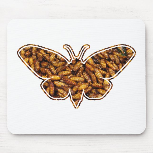 Mousepad Bombyx Mori Silk Moth Life Cycle Silhoule (Frente)