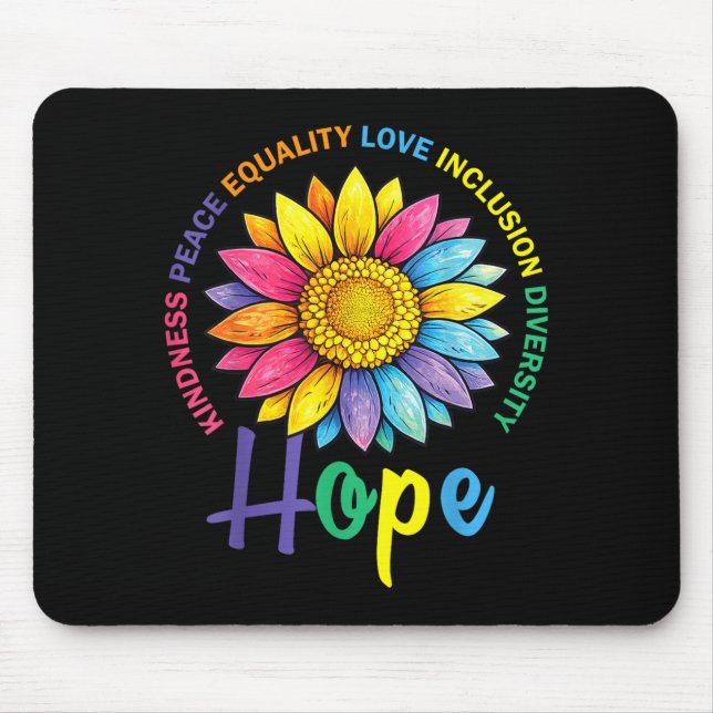 Mousepad Bondade Paz Igualdade Amor Esperança Diversidade H (Frente)