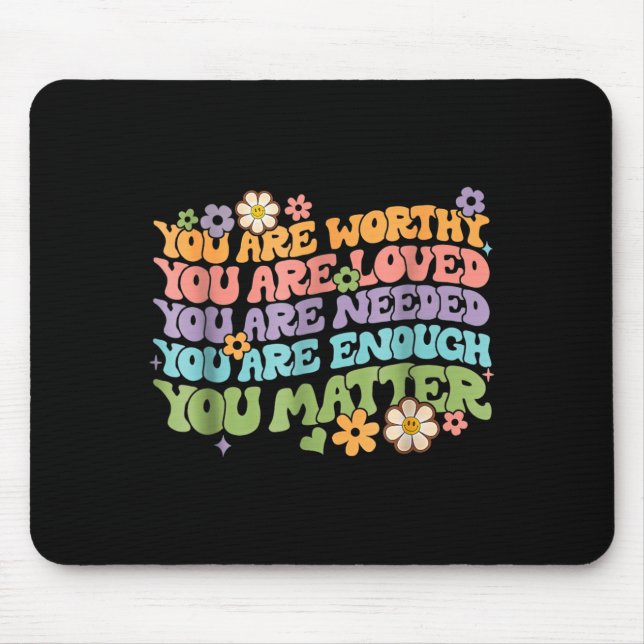 Mousepad bondade seja gentil groovy conscientização da saúd (Frente)