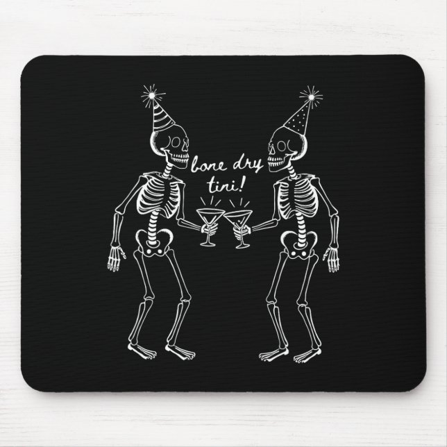 Mousepad Bone Dry Tini Skeleton Bebendo Martini Tail Hallo (Frente)