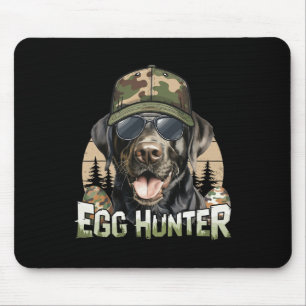 Mousepad Boné preto Labrador Camo Páscoa de caça ao ovo