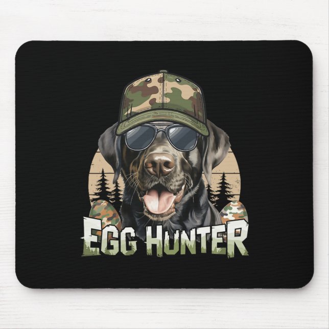 Mousepad Boné preto Labrador Camo Páscoa de caça ao ovo (Frente)