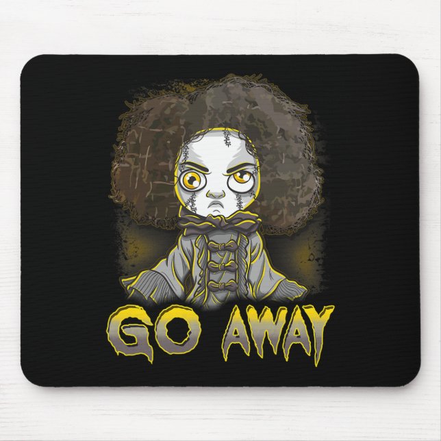 Mousepad Boneca assustadora do Halloween Cara de monstro (Frente)