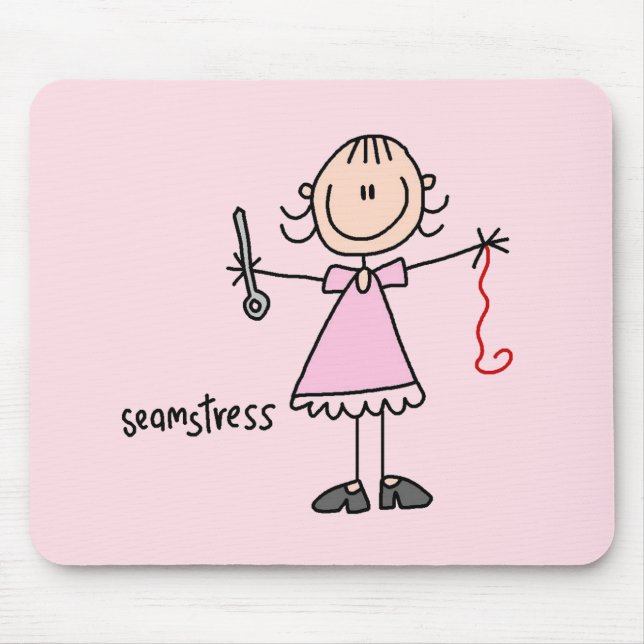 Mousepad Boneca de Costureira em Stick Figure (Frente)
