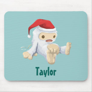 Mousepad Boneca de Natal Yeti personalizada em um Papai Noe