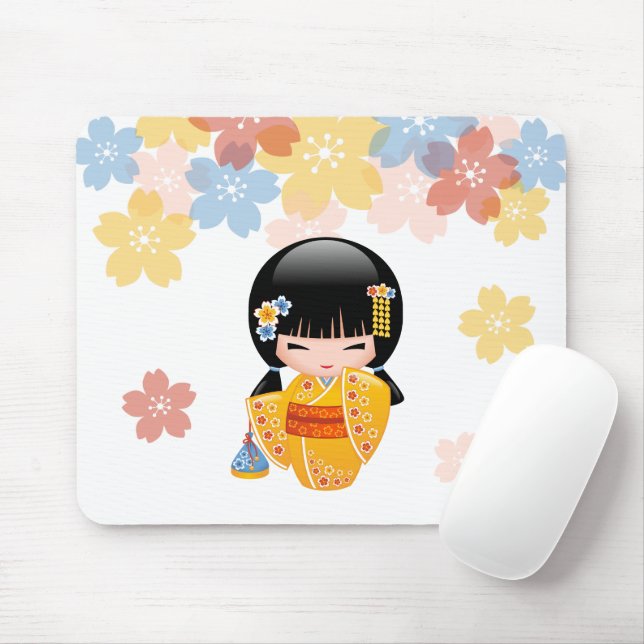 Mousepad Boneca Summer Kokeshi - Garota Kimono Geisha Amare (Com mouse)