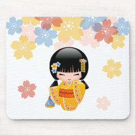 Mousepad Boneca Summer Kokeshi - Garota Kimono Geisha Amare