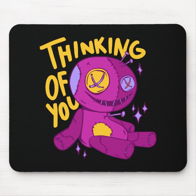 Mousepad Boneca Voodoo - PENSANDO EM VOCÊ (Frente)