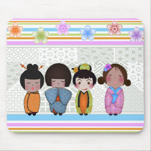 Mousepad bonecas kokeshi