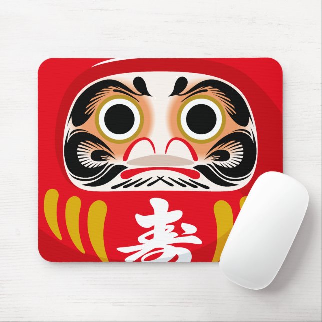 Mousepad Boneco Daruma (amuleto tradicional japonês de boa  (Com mouse)