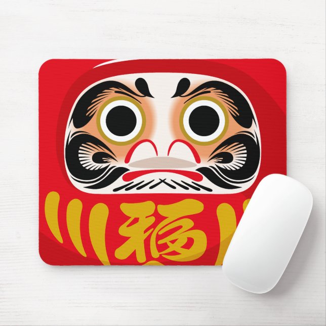 Mousepad Boneco Daruma (amuleto tradicional japonês de boa  (Com mouse)