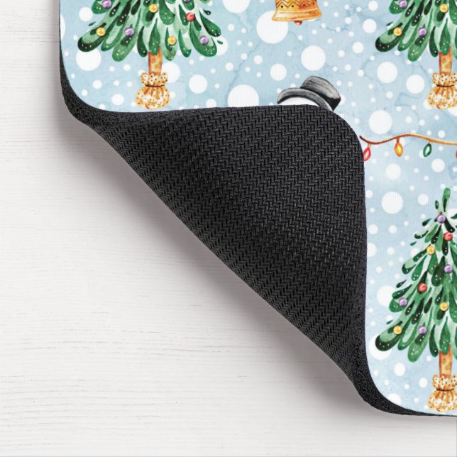 Mousepad Boneco de Neve Com Pinheiro Em Padrão Aquarela (Canto)