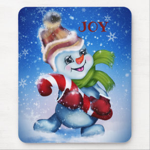 Mousepad Boneco de neve com um cachecol