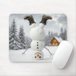 Mousepad Boneco de Neve de Cabeça para Baixo