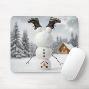 Mousepad Boneco de Neve de Cabeça para Baixo