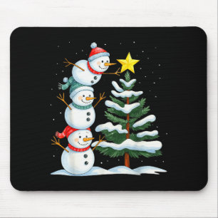 Mousepad Boneco de Neve de Natal Engraçado Topper Árvore Fe