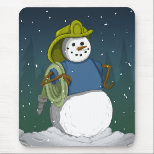 Mousepad Boneco de neve do sapador-bombeiro