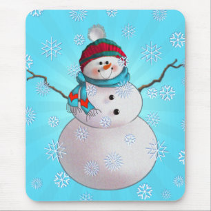 Mousepad BONECO DE NEVE, LENÇO & BONÉ de MEIA por SHARON