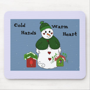 Mousepad Boneco de Neve - Mãos Frias, Coração Quente
