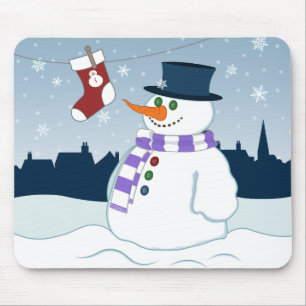 Mousepad Boneco de neve & Natal da meia