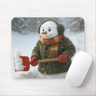 Mousepad Boneco de Neve Removendo Neve
