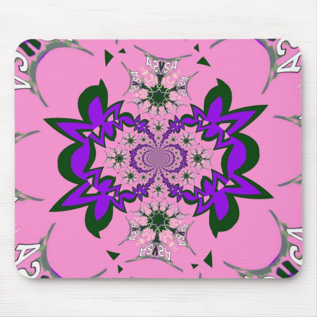 Mousepad Bonita Bebê Rosa Floral Roxo-Forte Arte-Motif (Frente)