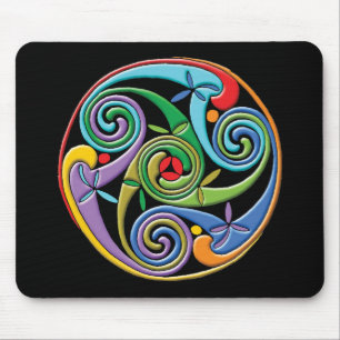 Mousepad Bonita Céltica Mandala com Cabras Coloridas