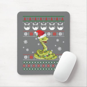 Mousepad Bonita Cobra Feia Doce Natal Luz Pajama